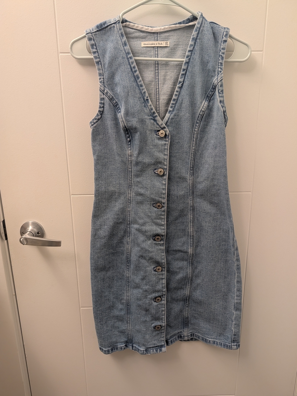 A&f Light Wash Denim Dress